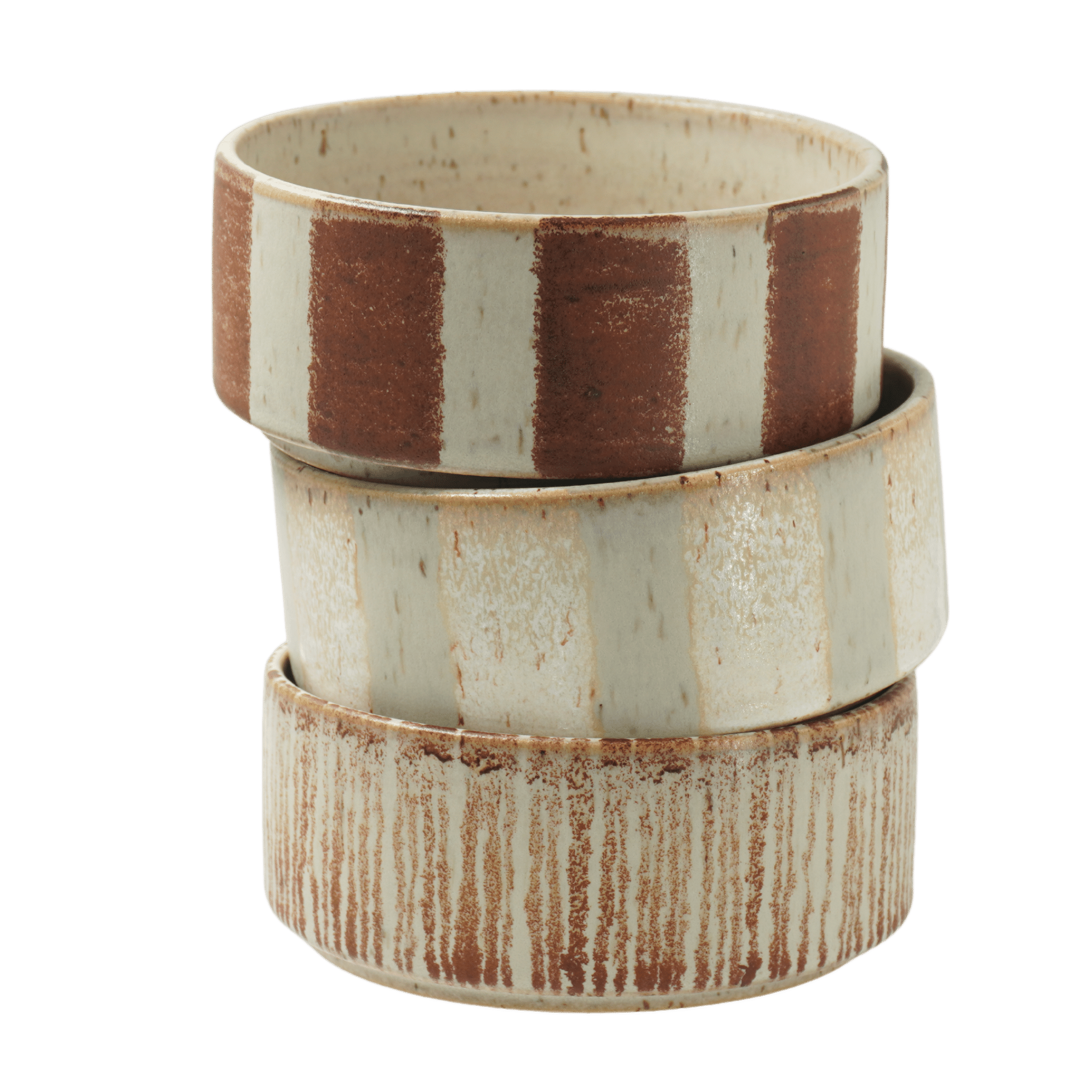 Frukostskål i keramik – brun randig