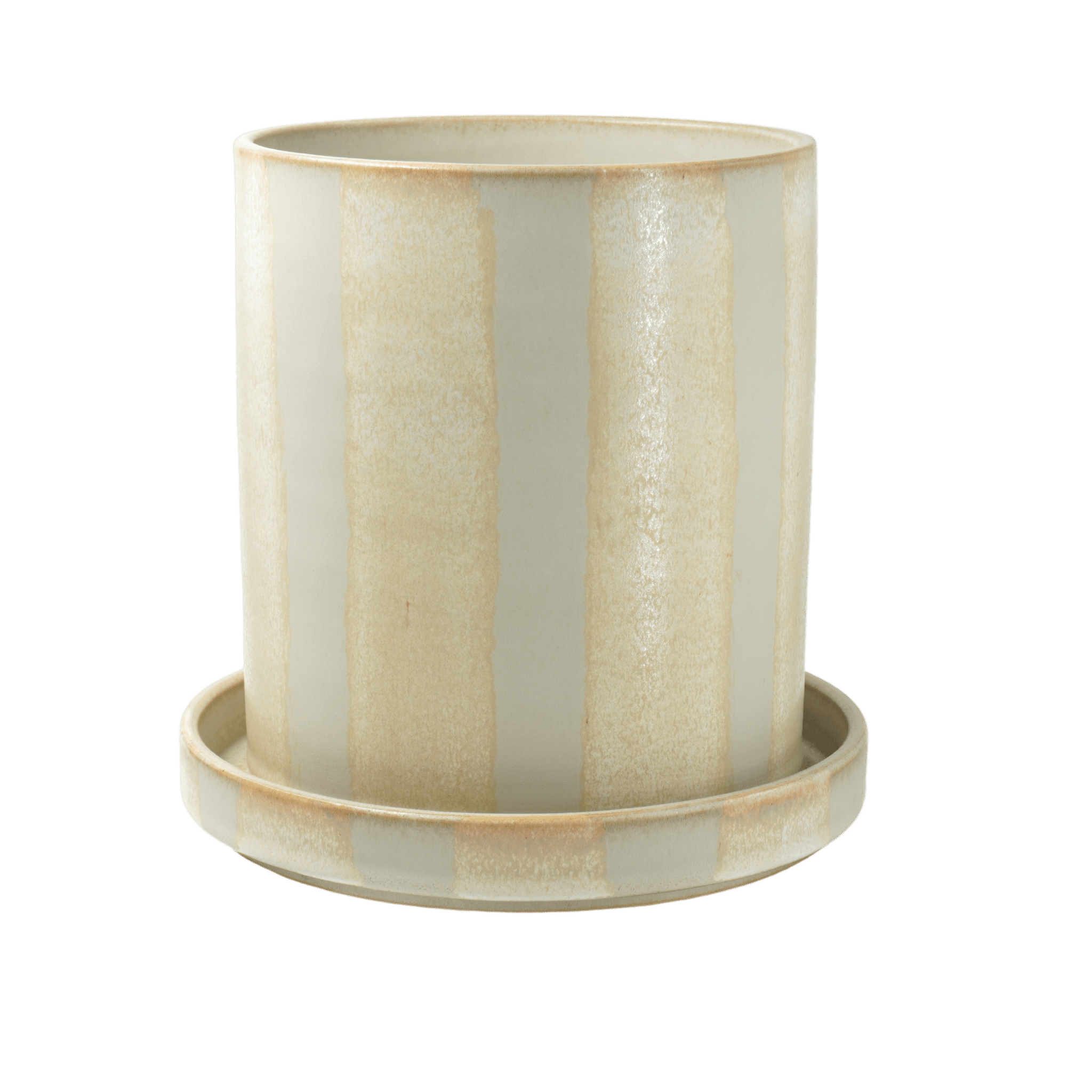 Bredrandig kruka med fat - Liten