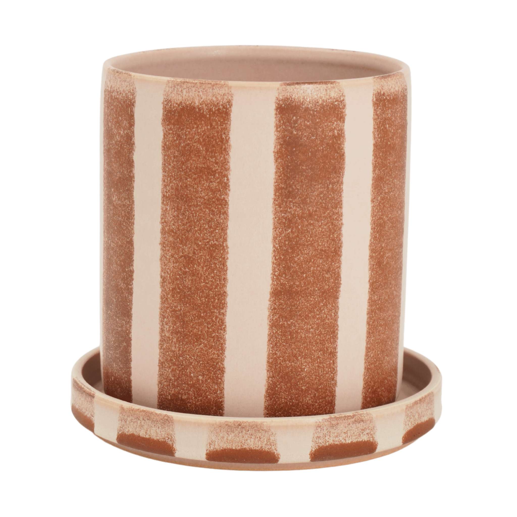 Bredrandig kruka med fat - Liten