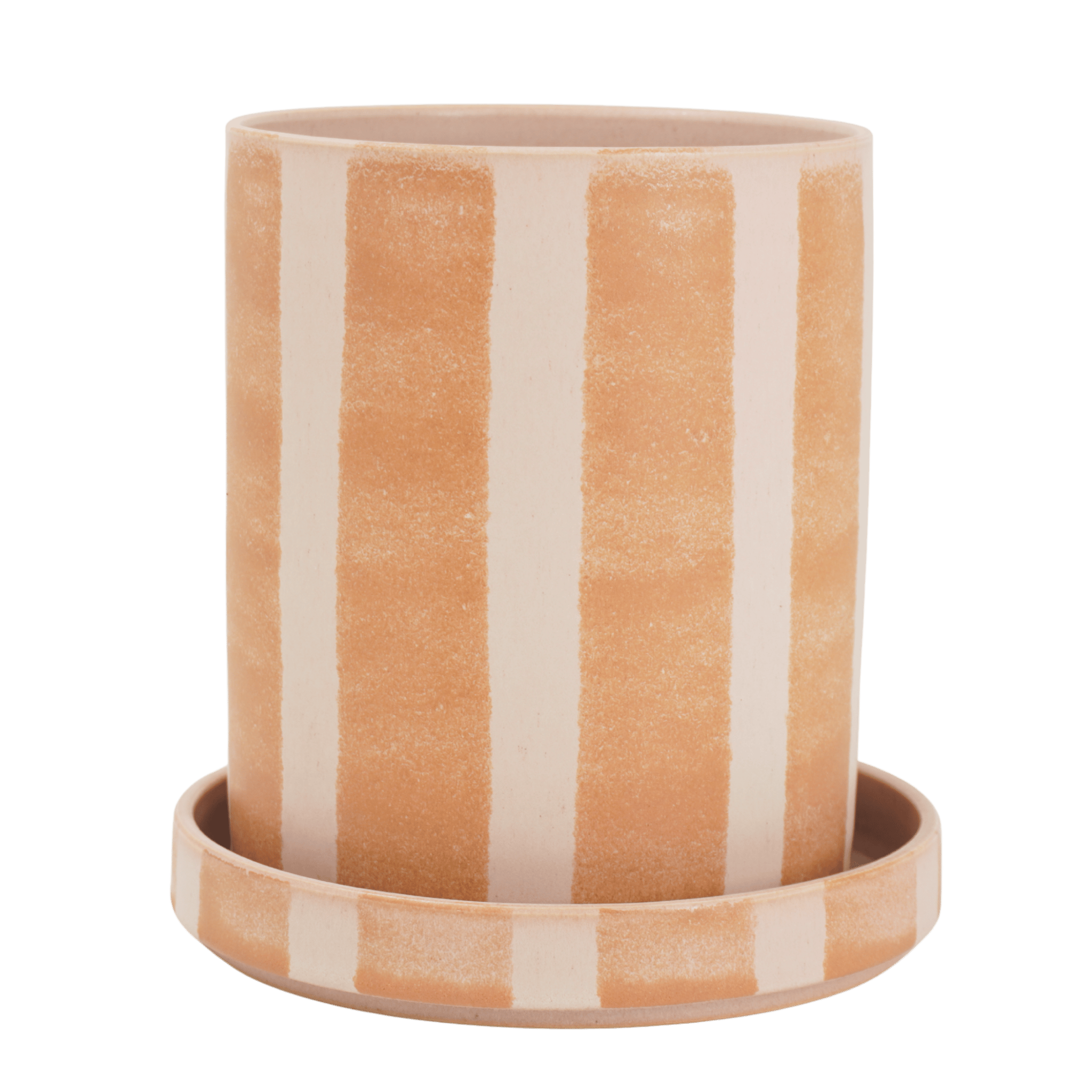 Bredrandig kruka med fat - Liten