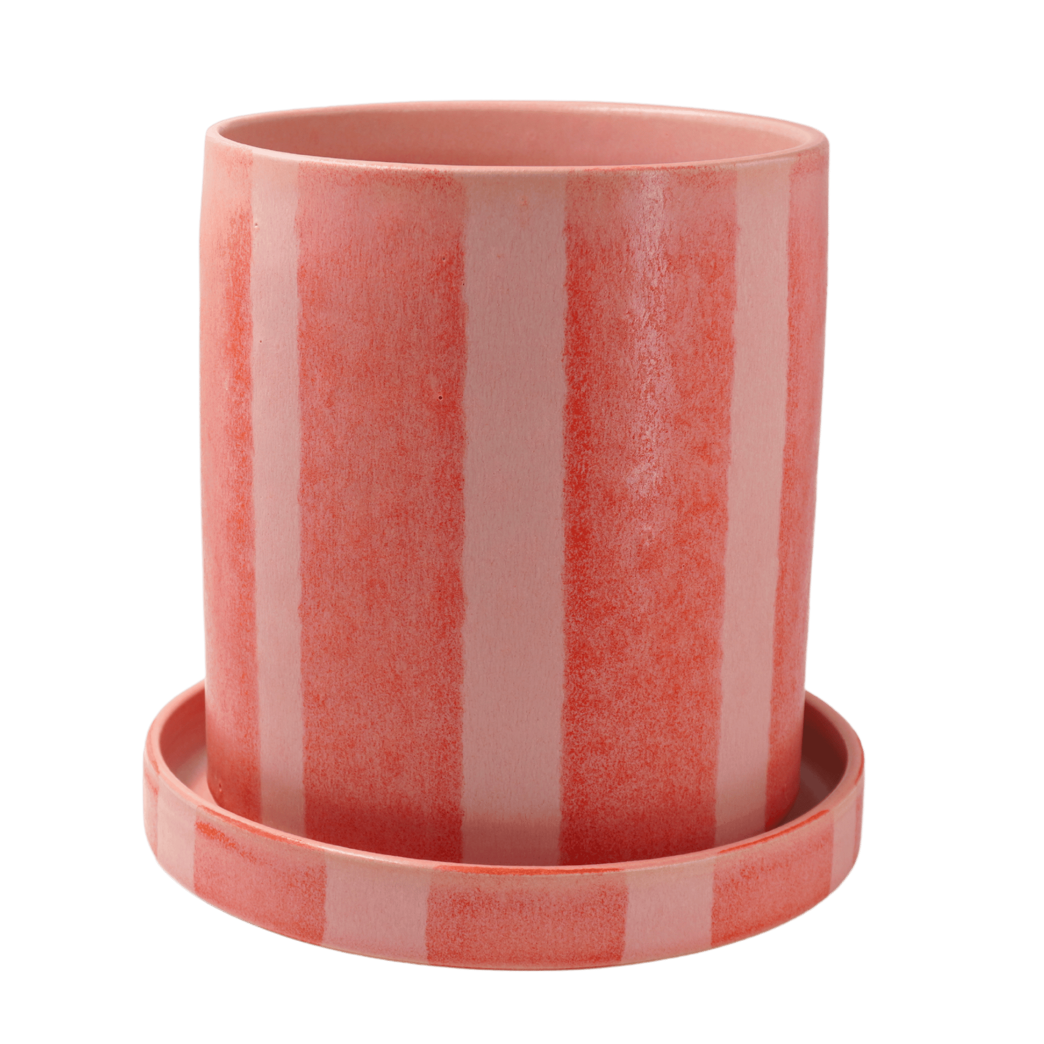 Bredrandig kruka med fat - Liten