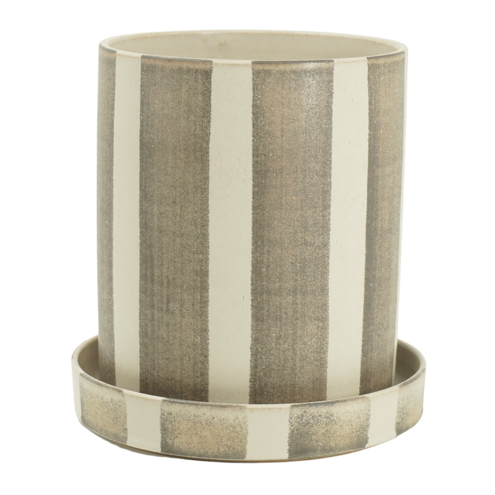 Bredrandig kruka med fat - Liten