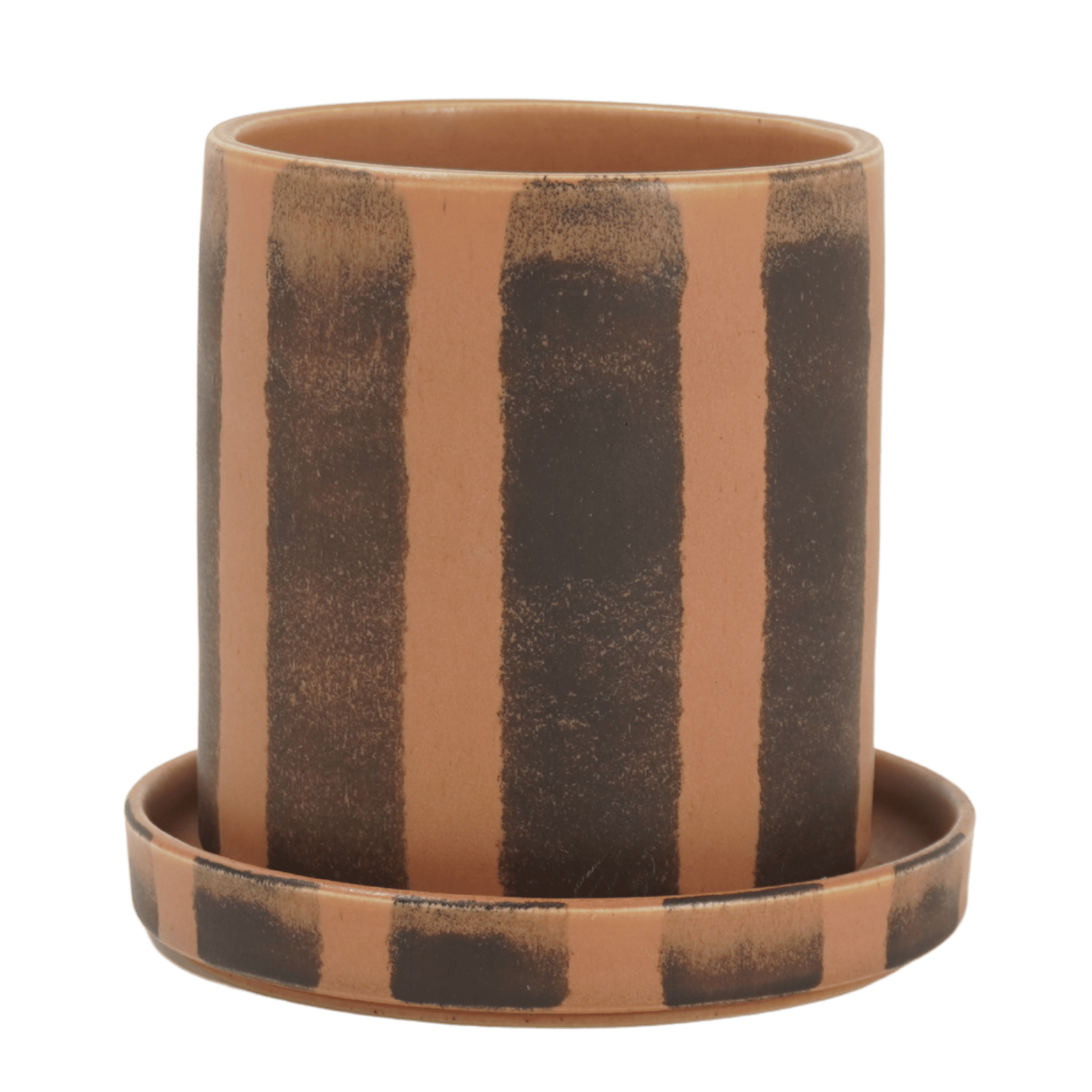 Bredrandig kruka med fat - Liten