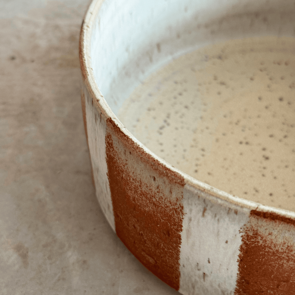 Skål stor havre/brun