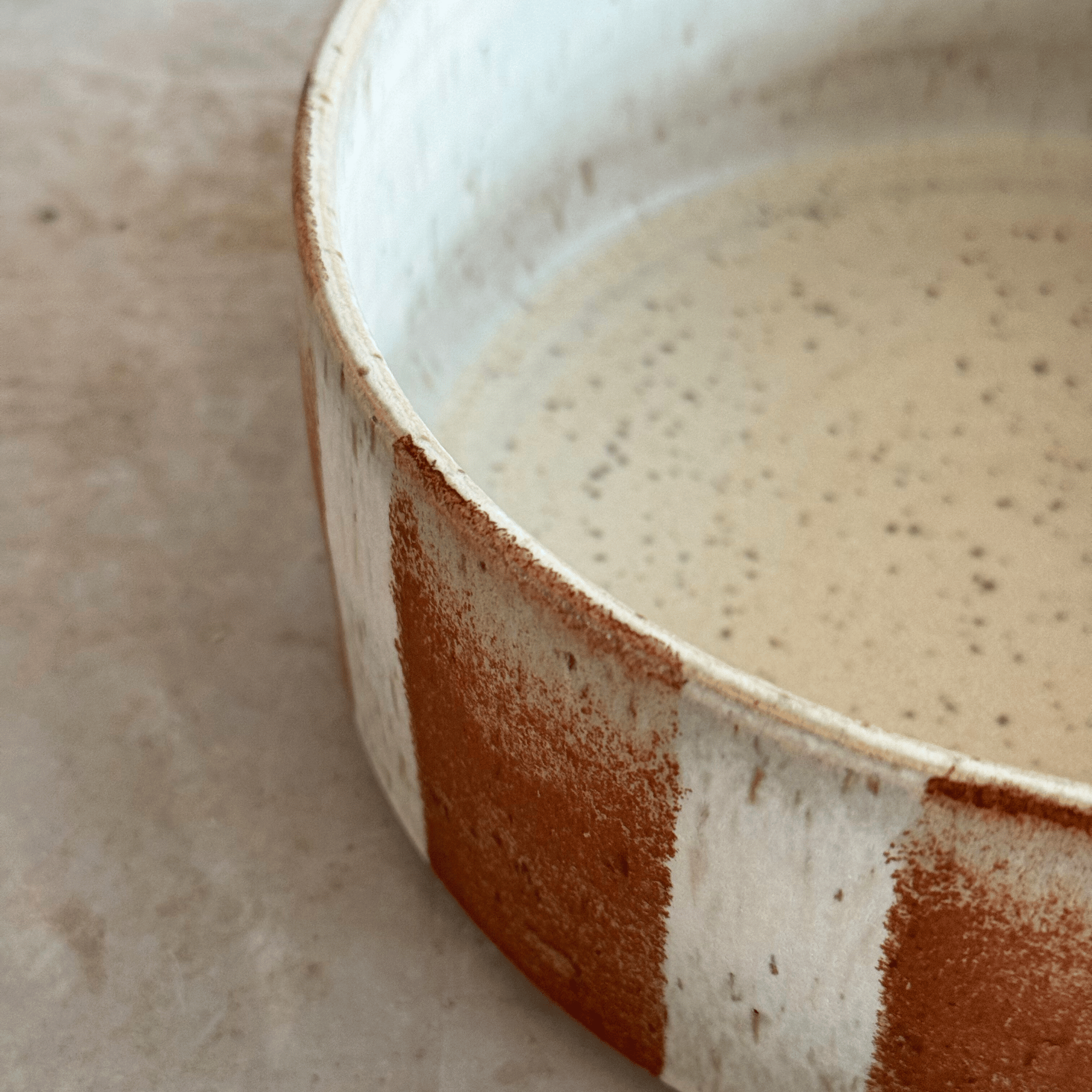 Skål stor havre/brun