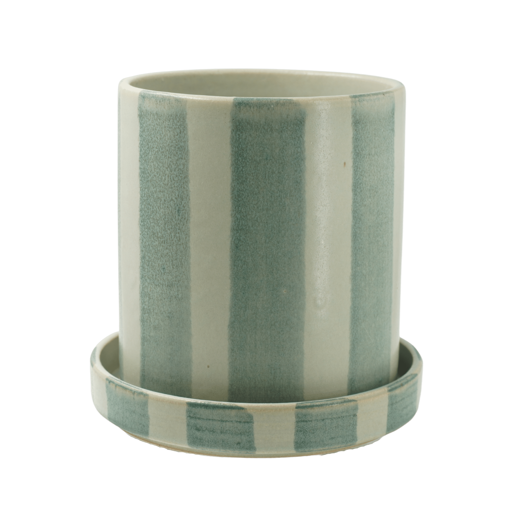 Bredrandig kruka med fat - Liten