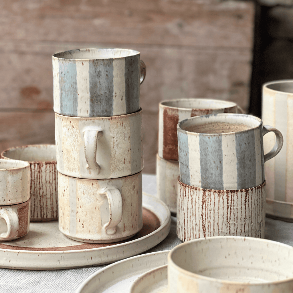 Bredrandig kaffekopp Blå