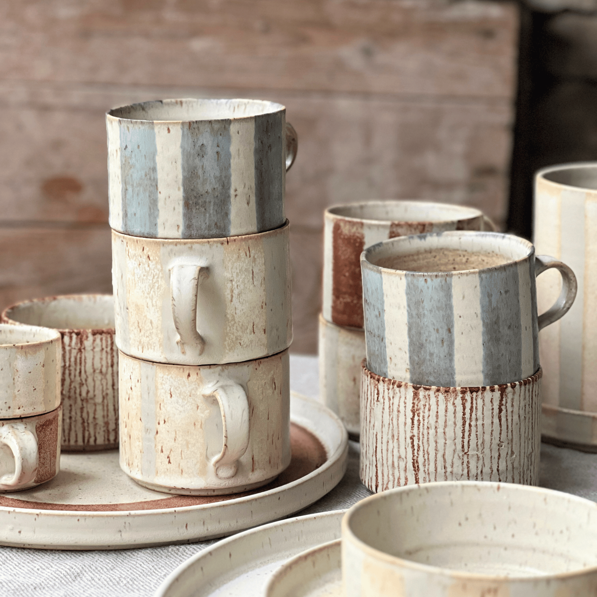 Bredrandig kaffekopp Blå